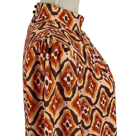 Shein Womens Mock Neck Retro Pleated Blouse Dressy Long Puff Sleeve Size Large - Picture 5 of 12